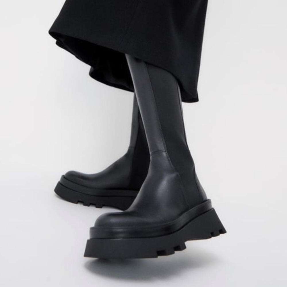 ISO!! Zara Lug Sole Leather Boots - 7